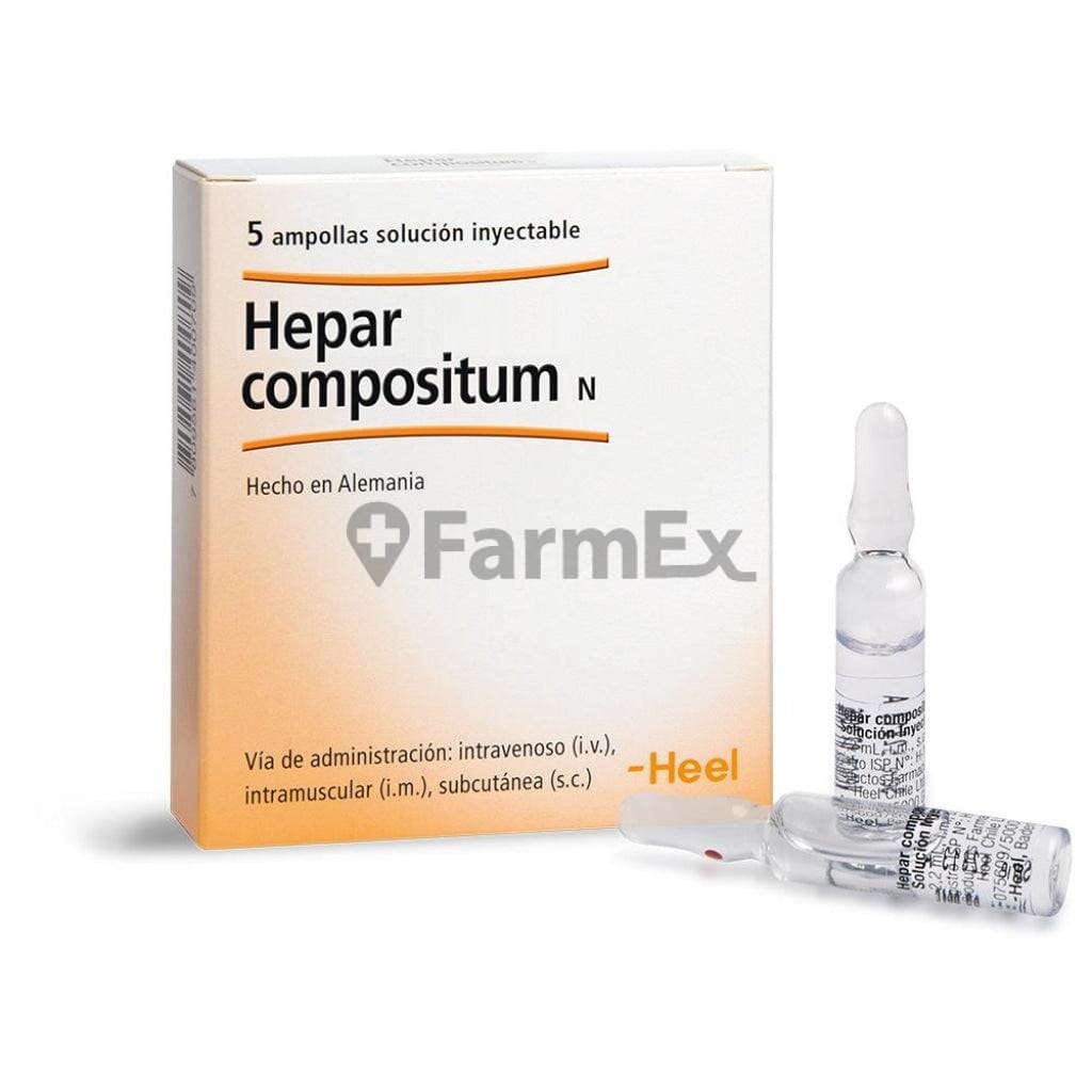 Hepar compositum N x 5 ampollas Farmex-Fonasa-Persistente